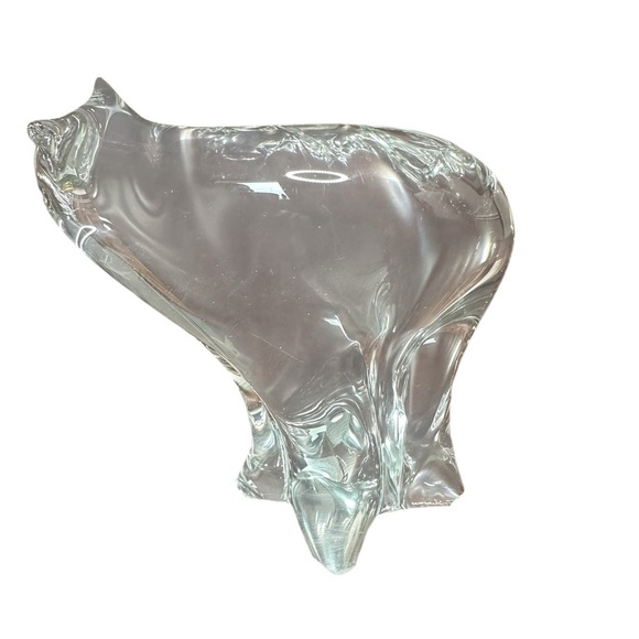 Elegant Modern Clear Glass Polar Bear Figurine Paper weight - Picture 2 of 5